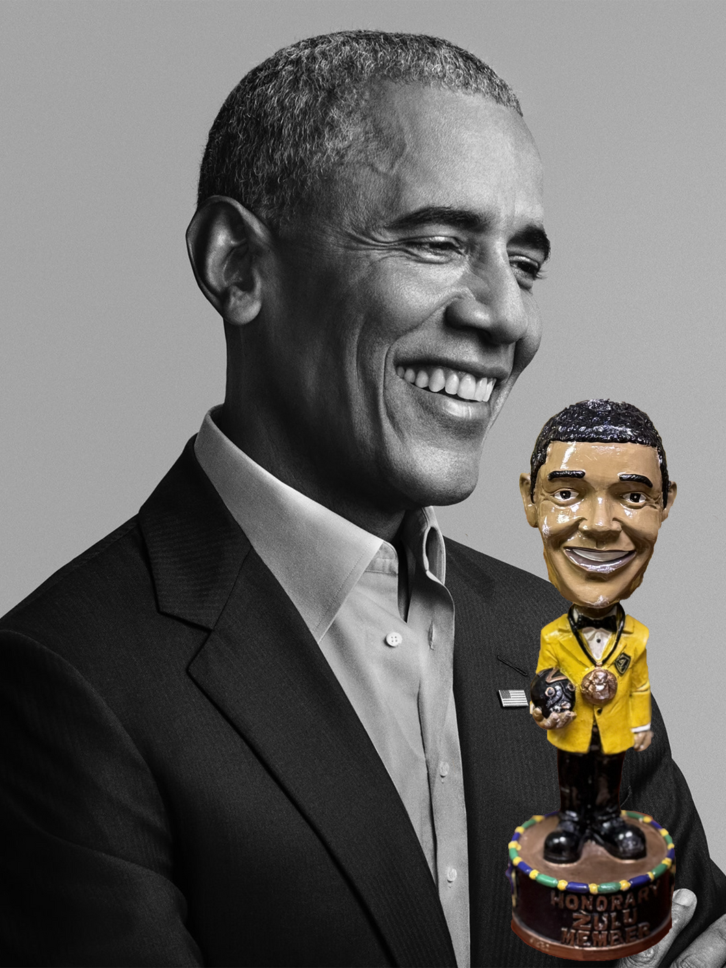 BOBBLE HEAD HONORARY MEMBER BARACK OBAMA (Box Not Included)
